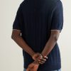 Gustav 6636 Textured-Knit Organic Cotton Zip-Up Polo Shirt - BK Gustav 6636 Textured-Knit Organic Cotton Zip-Up Polo Shirt - BK