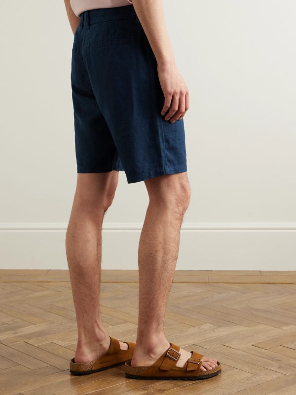 Crown 1454 Straight-Leg Linen Shorts - BK Crown 1454 Straight-Leg Linen Shorts - BK