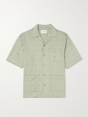 Ben 5026 Camp-Collar Embroidered Lyocell Shirt Ben 5026 Camp-Collar Embroidered Lyocell Shirt