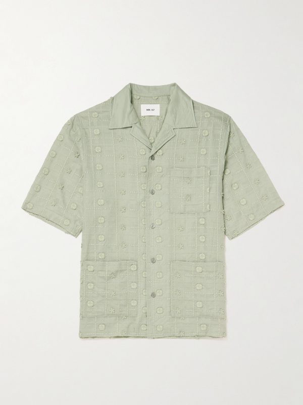 Ben 5026 Camp-Collar Embroidered Lyocell Shirt Ben 5026 Camp-Collar Embroidered Lyocell Shirt