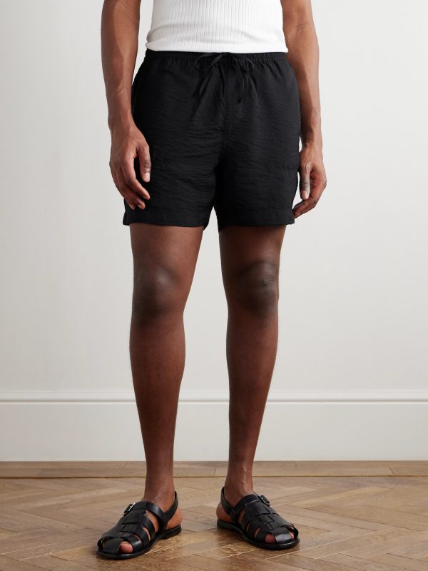 Ryder 5971 Straight-Leg Crinkled TENCEL™ Modal-Blend Drawstring Shorts - FR Ryder 5971 Straight-Leg Crinkled TENCEL™ Modal-Blend Drawstring Shorts - FR