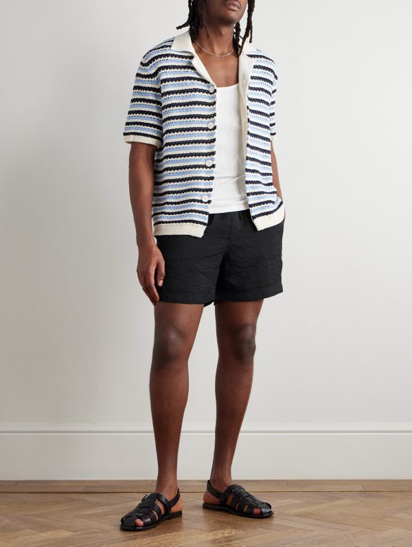 Ryder 5971 Straight-Leg Crinkled TENCEL™ Modal-Blend Drawstring Shorts - OU Ryder 5971 Straight-Leg Crinkled TENCEL™ Modal-Blend Drawstring Shorts - OU