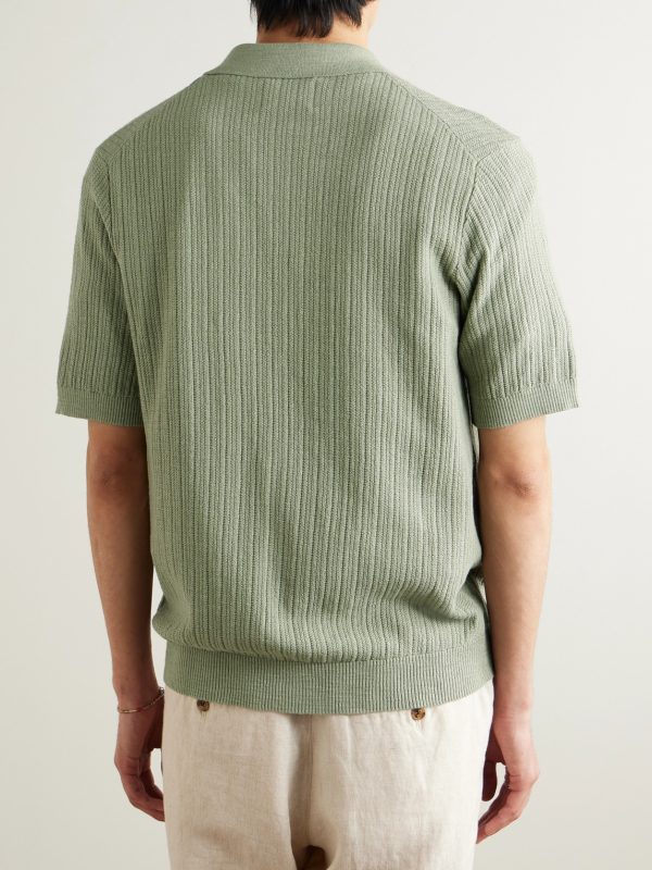 Nolan 6695 Textured-Knit Organic Cotton Shirt - BK Nolan 6695 Textured-Knit Organic Cotton Shirt - BK