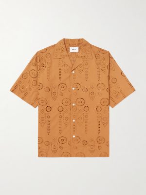 Ben 5392 Camp-Collar Broderie Anglaise Cotton Shirt