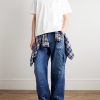 Wide-Leg Distressed Paint-Splattered Cotton-Twill Cargo Trousers - OU Wide-Leg Distressed Paint-Splattered Cotton-Twill Cargo Trousers - OU