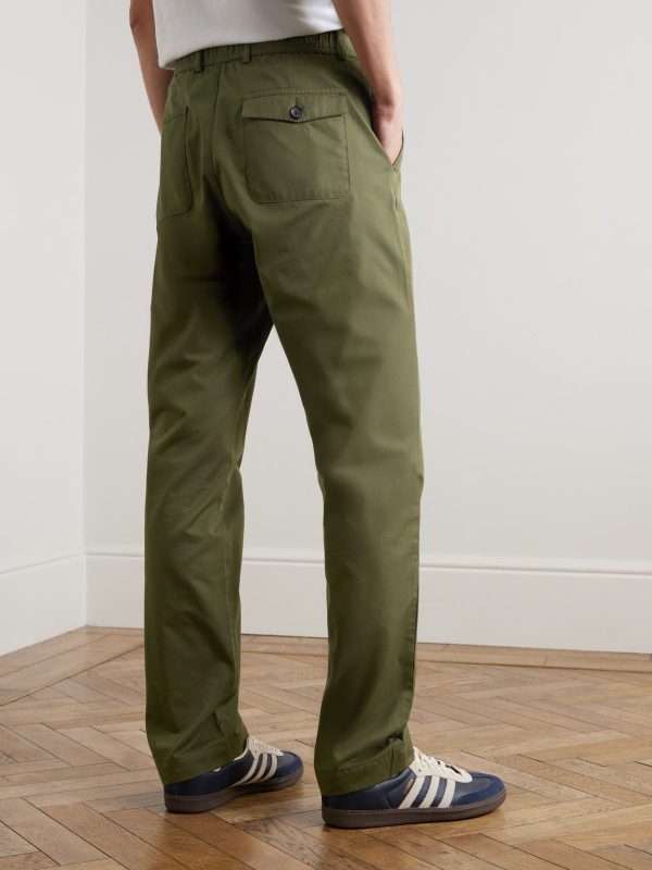 Ashdown Straight-Leg Cotton-Twill Drawstring Trousers - BK Ashdown Straight-Leg Cotton-Twill Drawstring Trousers - BK