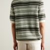 Nolan 6686 Striped Textured-Knit Organic Cotton Cardigan - BK