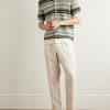 Nolan 6686 Striped Textured-Knit Organic Cotton Cardigan - OU