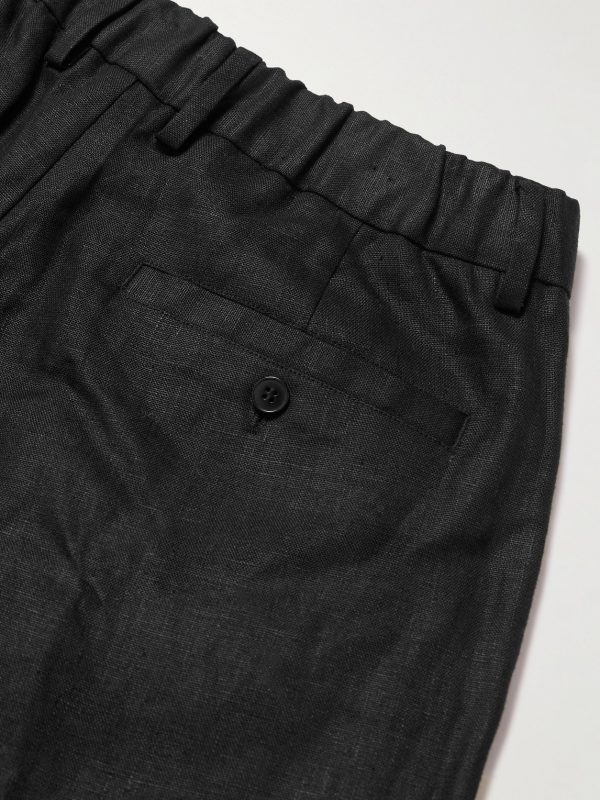 Kay 1454 Straight-Leg Pleated Linen Trousers - CU Kay 1454 Straight-Leg Pleated Linen Trousers - CU