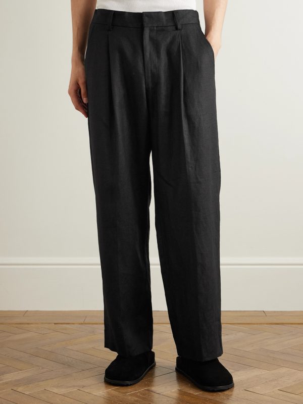 Kay 1454 Straight-Leg Pleated Linen Trousers - FR Kay 1454 Straight-Leg Pleated Linen Trousers - FR