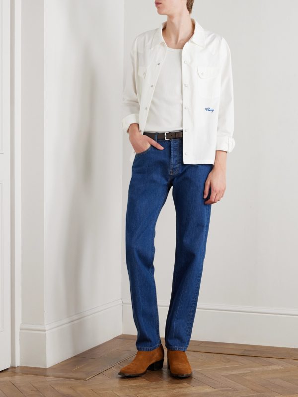 Logo-Embroidered Cotton-Poplin Shirt - OU Logo-Embroidered Cotton-Poplin Shirt - OU