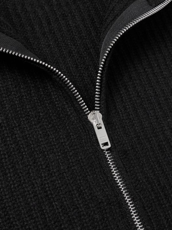 Mallam Ribbed Recycled-Cashmere and Merino Wool-Blend Zip-Up Cardigan - CU