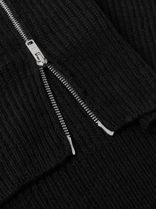Mallam Ribbed Recycled-Cashmere and Merino Wool-Blend Zip-Up Cardigan - E1