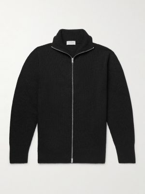 Mallam Ribbed Recycled-Cashmere and Merino Wool-Blend Zip-Up Cardigan Mallam Ribbed Recycled-Cashmere and Merino Wool-Blend Zip-Up Cardigan