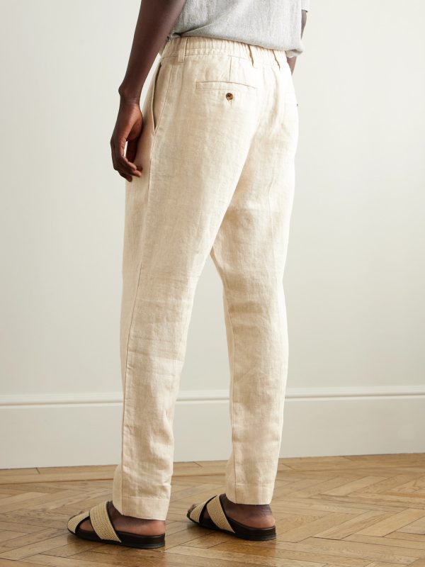 Billie 1454 Tapered Linen Trousers - BK