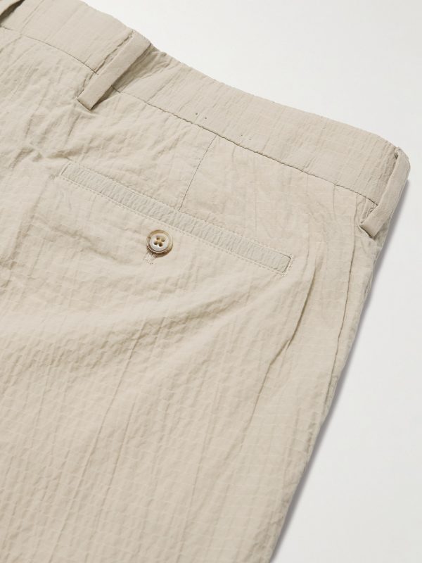 Bill 5721 Straight-Leg Organic Cotton-Blend Seersucker Trousers - CU