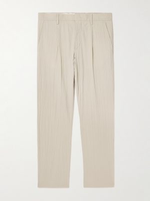 Bill 5721 Straight-Leg Organic Cotton-Blend Seersucker Trousers Bill 5721 Straight-Leg Organic Cotton-Blend Seersucker Trousers