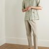 Bill 5721 Straight-Leg Organic Cotton-Blend Seersucker Trousers - OU