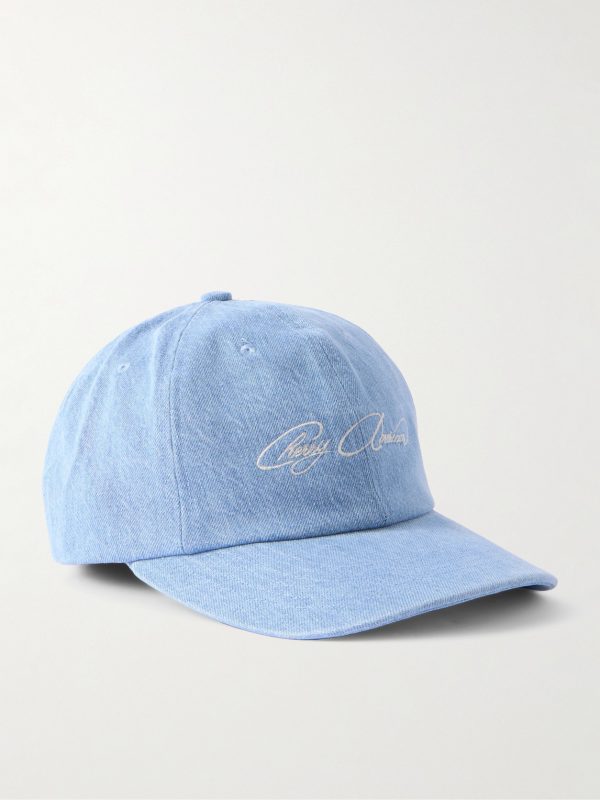 Logo-Embroidered Appliquéd Denim Cap Logo-Embroidered Appliquéd Denim Cap