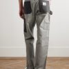 Straight-Leg Double-Knee Cotton-Canvas Trousers - BK
