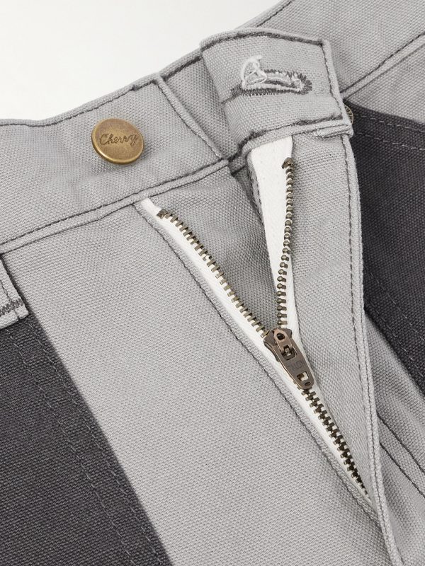 Straight-Leg Double-Knee Cotton-Canvas Trousers - E1