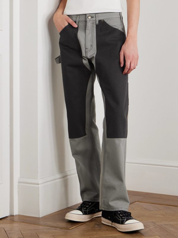 Straight-Leg Double-Knee Cotton-Canvas Trousers - FR