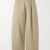 Sorte Wide-Leg Pleated Cotton-Twill Trousers Sorte Wide-Leg Pleated Cotton-Twill Trousers
