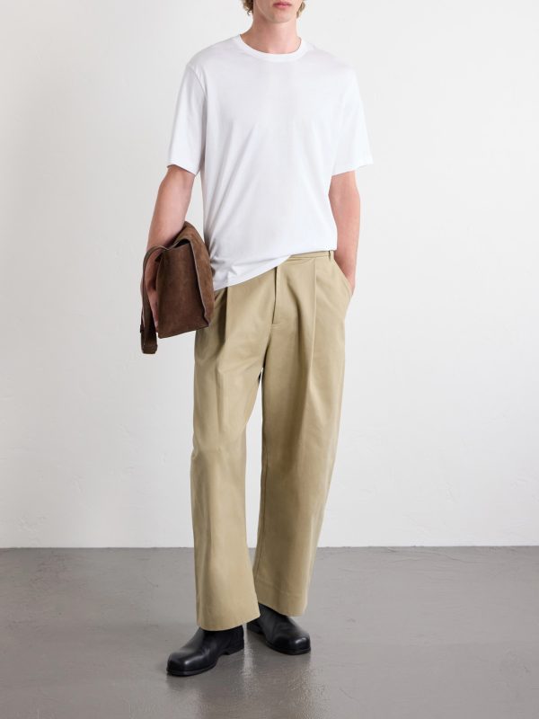 Sorte Wide-Leg Pleated Cotton-Twill Trousers - OU Sorte Wide-Leg Pleated Cotton-Twill Trousers - OU