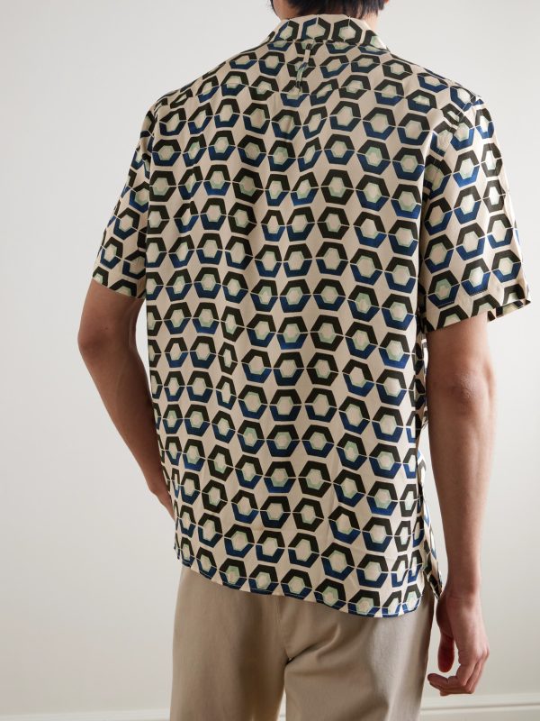 Geo Camp-Collar Printed ECOVERO™-Twill Shirt - BK Geo Camp-Collar Printed ECOVERO™-Twill Shirt - BK