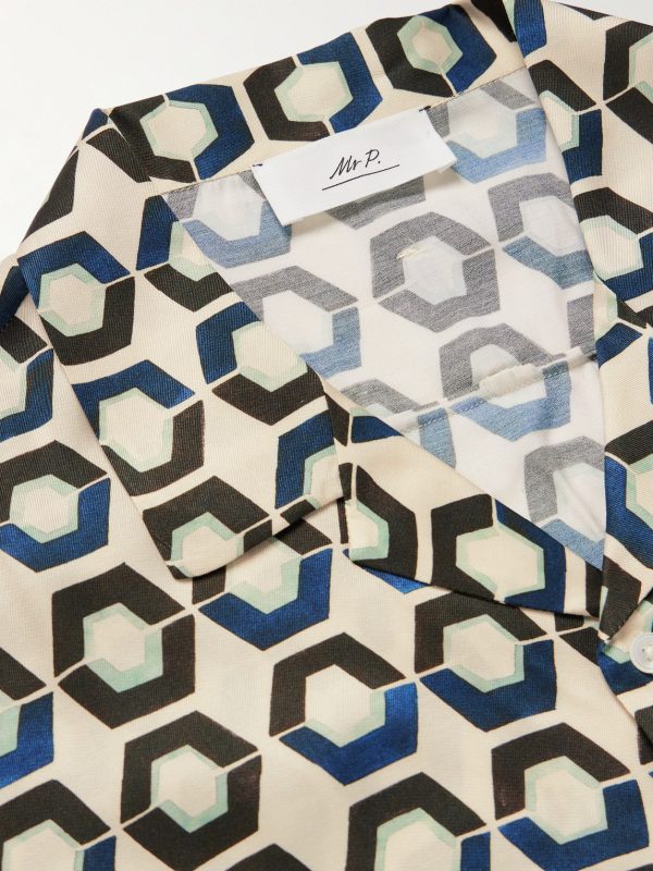 Geo Camp-Collar Printed ECOVERO™-Twill Shirt - CU Geo Camp-Collar Printed ECOVERO™-Twill Shirt - CU