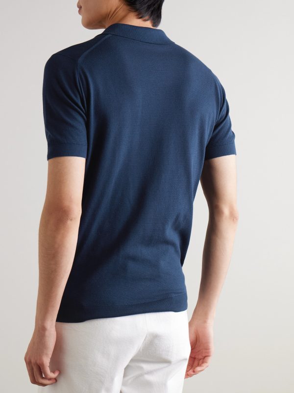 Roth Slim-Fit Sea Island Cotton-Piqué Polo Shirt - BK Roth Slim-Fit Sea Island Cotton-Piqué Polo Shirt - BK