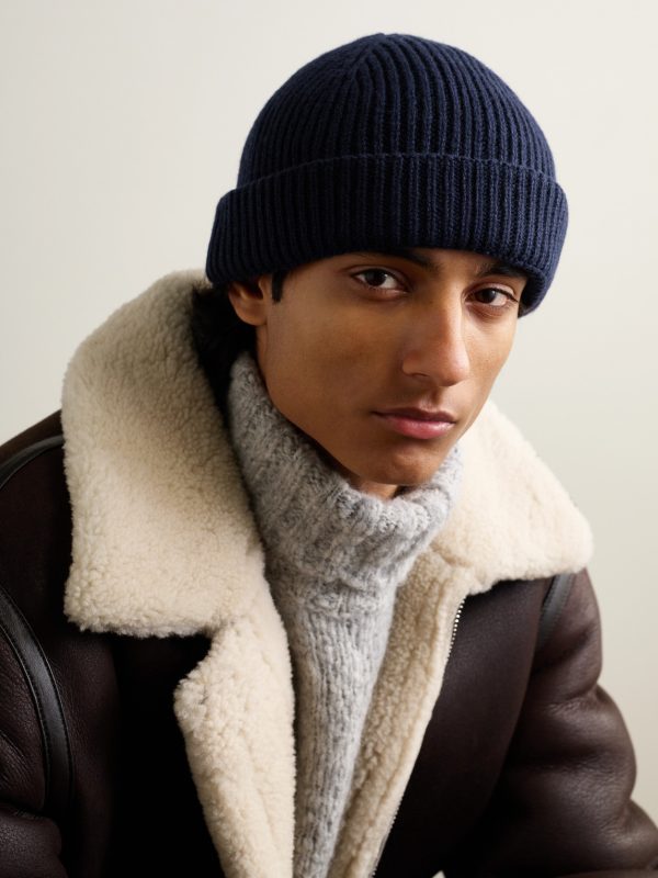 Oram Ribbed Recycled-Cashmere and Merino Wool-Blend Beanie - OU Oram Ribbed Recycled-Cashmere and Merino Wool-Blend Beanie - OU