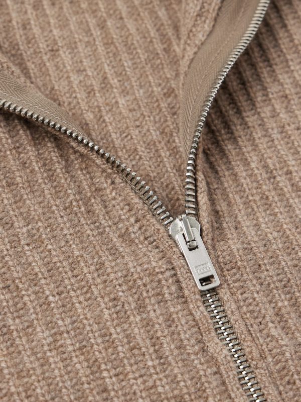 Mallam Ribbed Recycled-Cashmere and Merino Wool-Blend Zip-Up Cardigan - CU Mallam Ribbed Recycled-Cashmere and Merino Wool-Blend Zip-Up Cardigan - CU