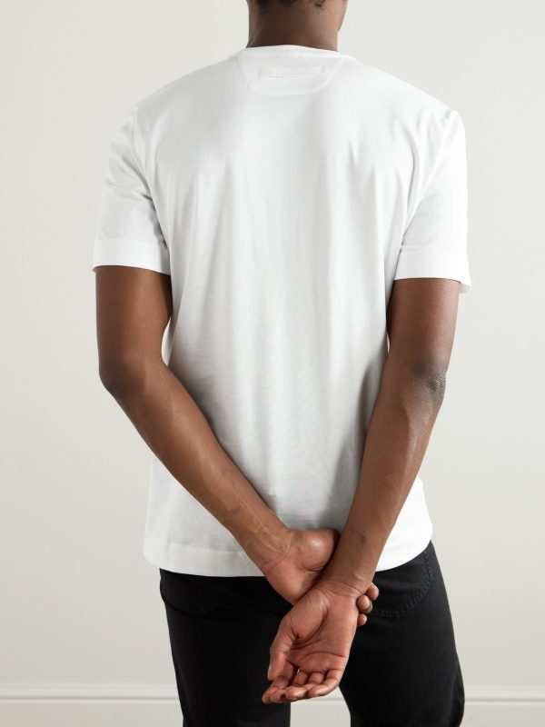 Slim-Fit Logo-Embroidered Cotton-Jersey T-Shirt - BK