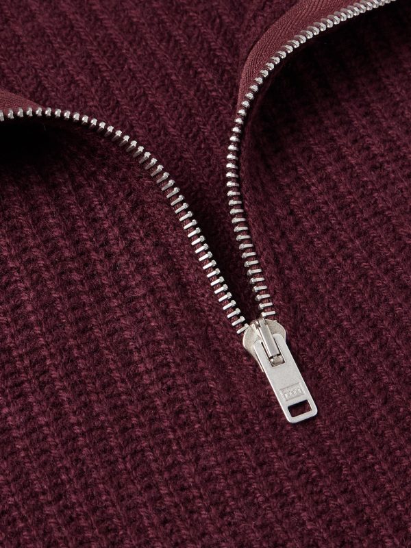 Ryker Ribbed Recycled-Cashmere and Wool-Blend Half-Zip Sweater - CU