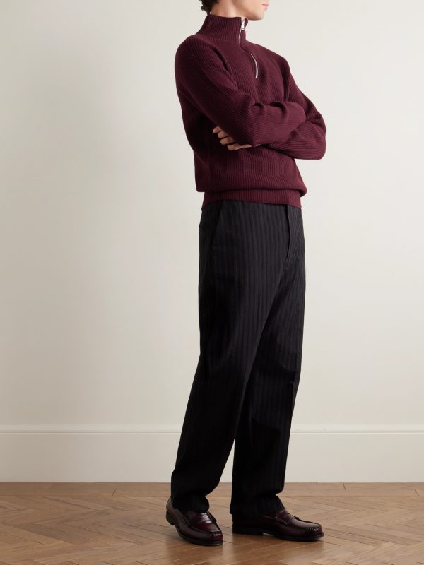Ryker Ribbed Recycled-Cashmere and Wool-Blend Half-Zip Sweater - OU