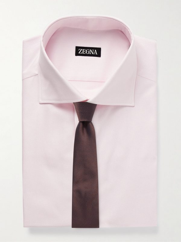 Cutaway-Collar Cotton-Piqué Shirt - E1 Cutaway-Collar Cotton-Piqué Shirt - E1