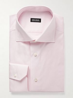Cutaway-Collar Cotton-Piqué Shirt