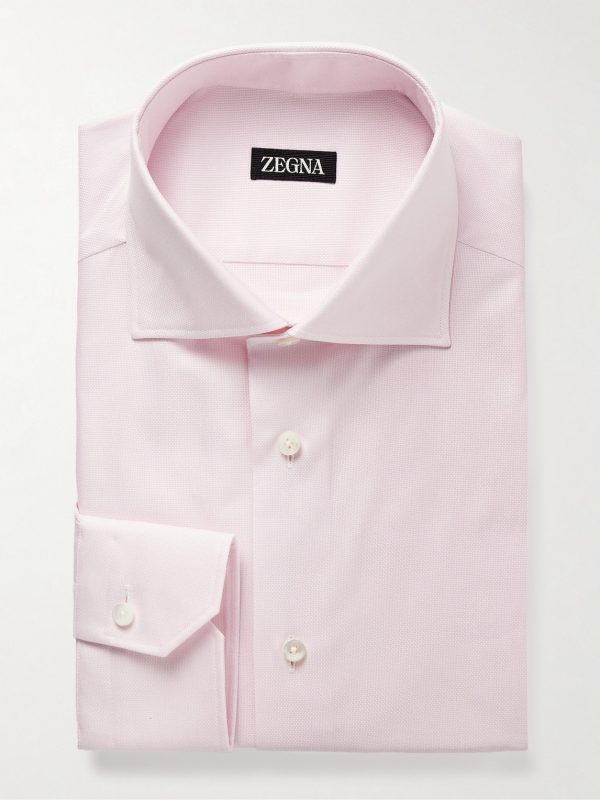 Cutaway-Collar Cotton-Piqué Shirt Cutaway-Collar Cotton-Piqué Shirt