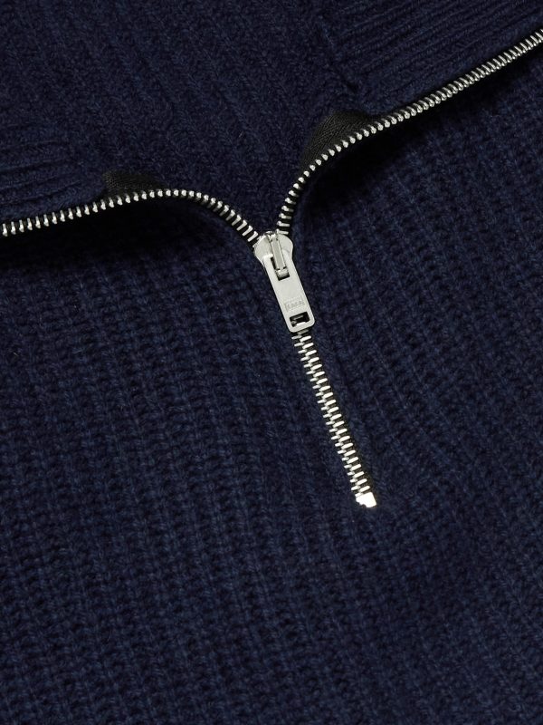 Ryker Ribbed Recycled-Cashmere and Wool-Blend Half-Zip Sweater - CU Ryker Ribbed Recycled-Cashmere and Wool-Blend Half-Zip Sweater - CU