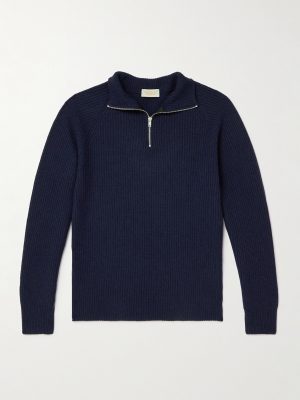 Ryker Ribbed Recycled-Cashmere and Wool-Blend Half-Zip Sweater Ryker Ribbed Recycled-Cashmere and Wool-Blend Half-Zip Sweater