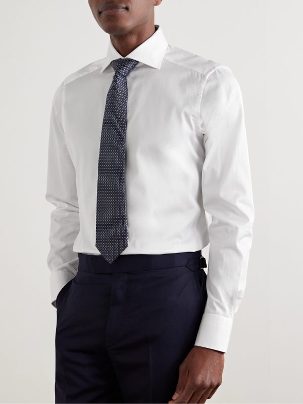Cutaway-Collar Cotton-Twill Shirt - FR Cutaway-Collar Cotton-Twill Shirt - FR