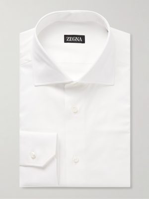 Cutaway-Collar Cotton-Twill Shirt
