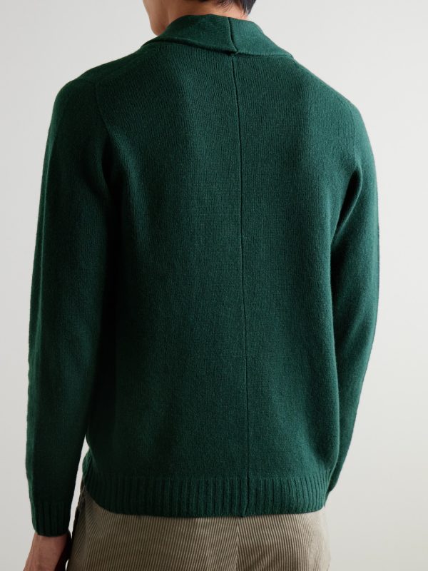 Rockford Shawl-Collar Recycled-Cashmere and Merino Wool-Blend Cardigan - BK Rockford Shawl-Collar Recycled-Cashmere and Merino Wool-Blend Cardigan - BK