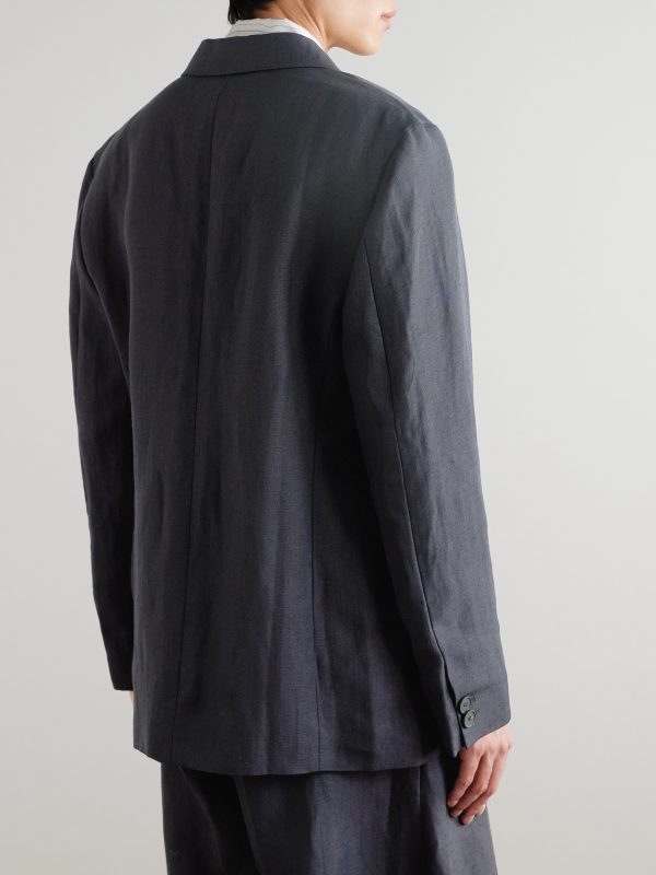 Roversi Oversized Linen-Blend Suit Jacket - BK Roversi Oversized Linen-Blend Suit Jacket - BK