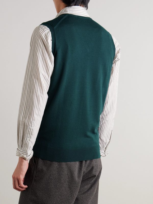 Hadfield Slim-Fit Merino Wool Sweater Vest - BK