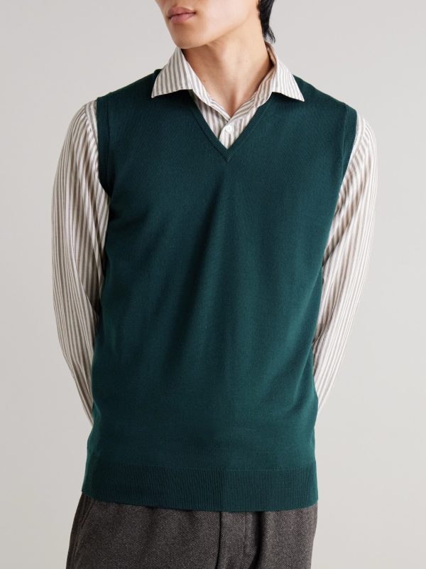 Hadfield Slim-Fit Merino Wool Sweater Vest - FR