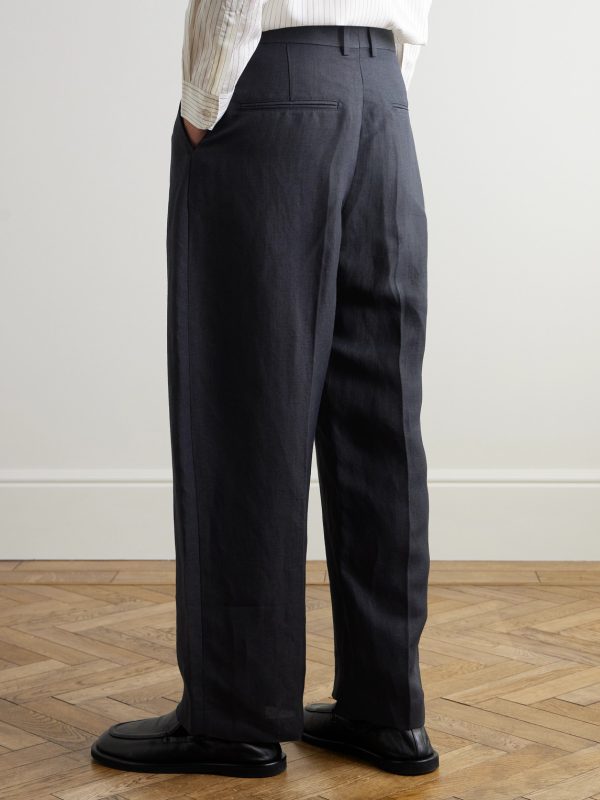 Fume Tapered Linen-Blend Suit Trousers - BK