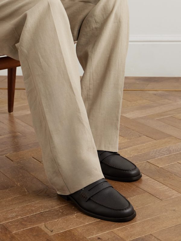 Perry Full-Grain Leather Penny Loafers - OU Perry Full-Grain Leather Penny Loafers - OU