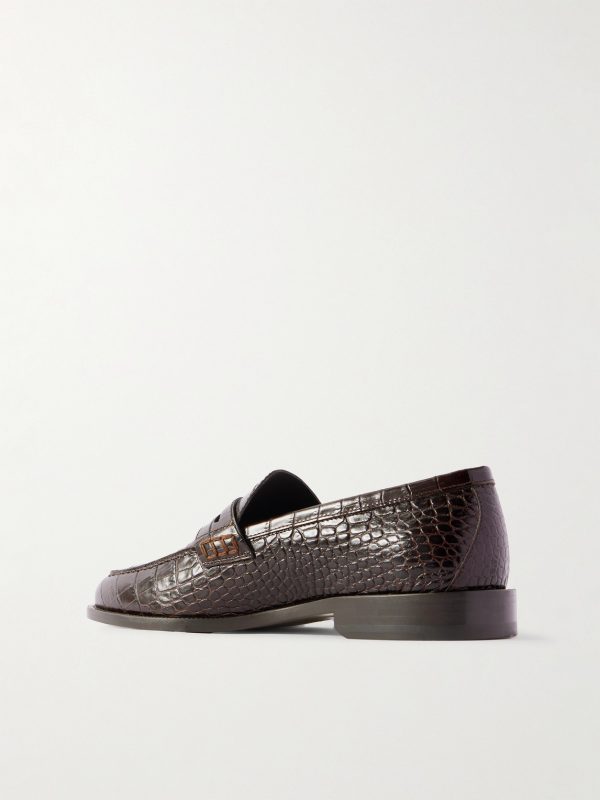 Perry Croc-Effect Leather Loafers - BK Perry Croc-Effect Leather Loafers - BK